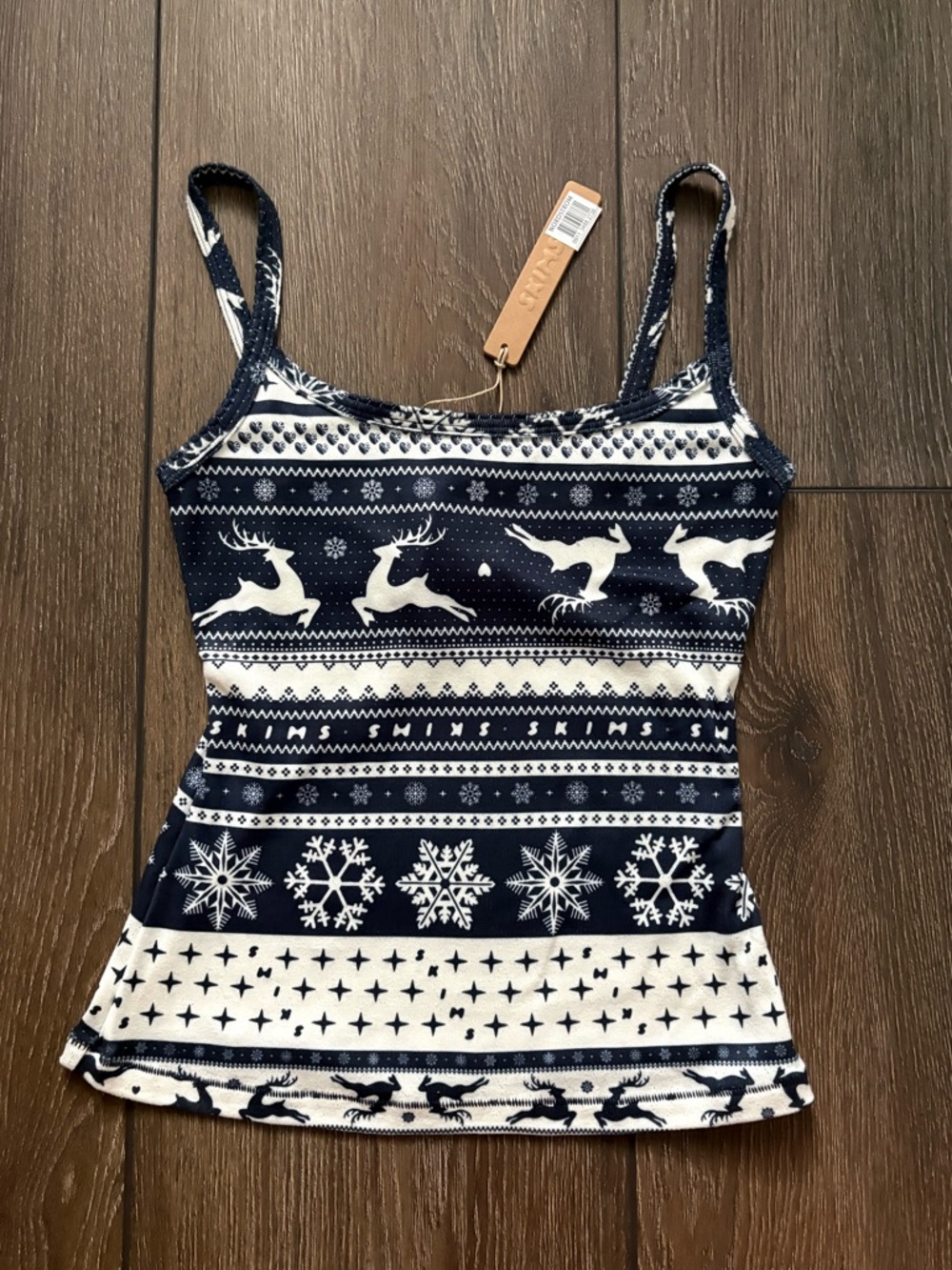 NWT skims logo plush pointelle tank